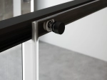 Paroi de douche coulissante, L. 95 à 200 cm, Hauteur 195 cm, STOCK DISPONIBLE, verre de sécurité et traité anti-calcaire, finition NOIR. livraison offerte et rapide.